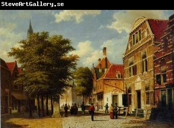 unknow artist European city landscape, street landsacpe, construction, frontstore, building and architecture. 289